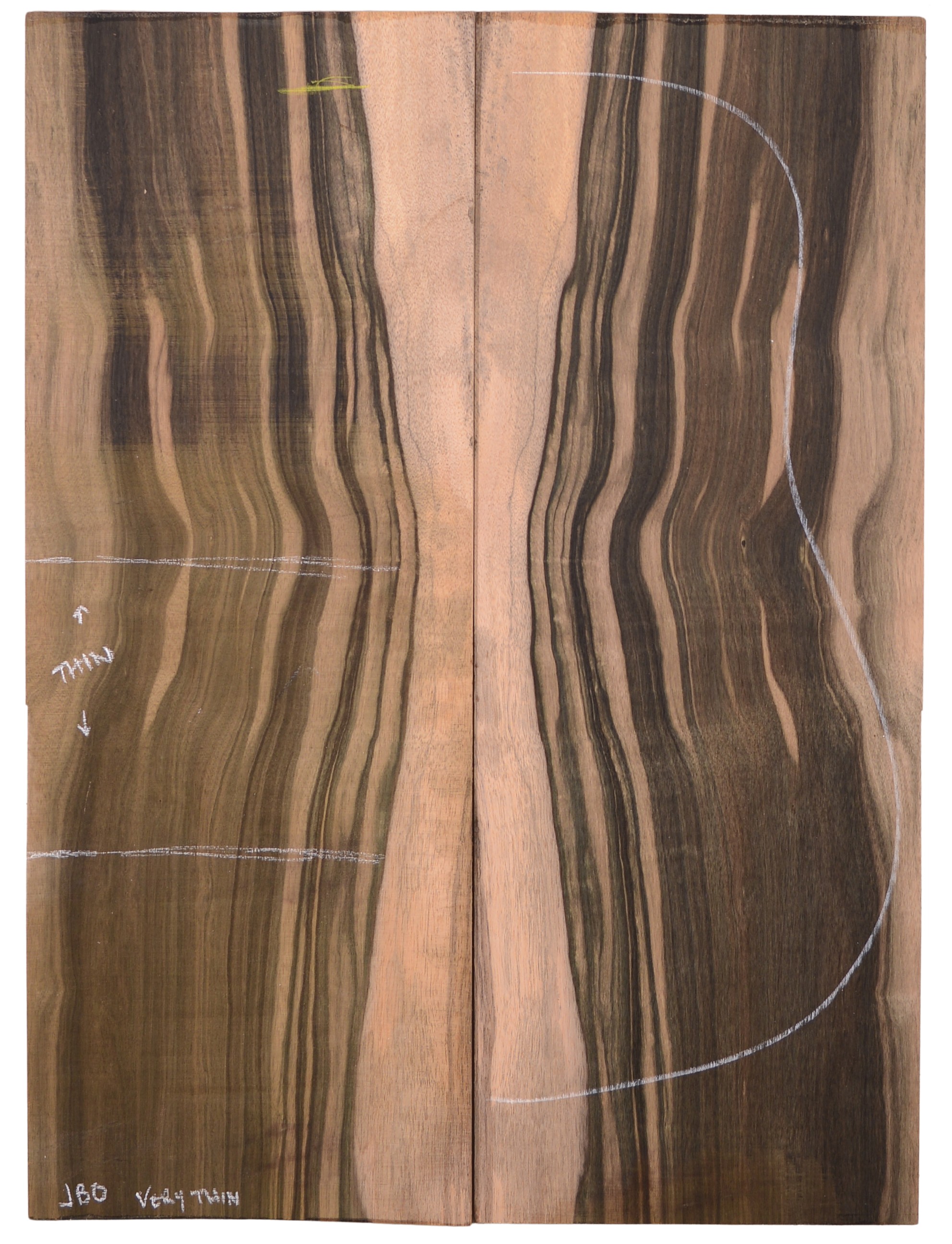 Ebony (Macassar) GuitarBack2pcATC L15511.G.020